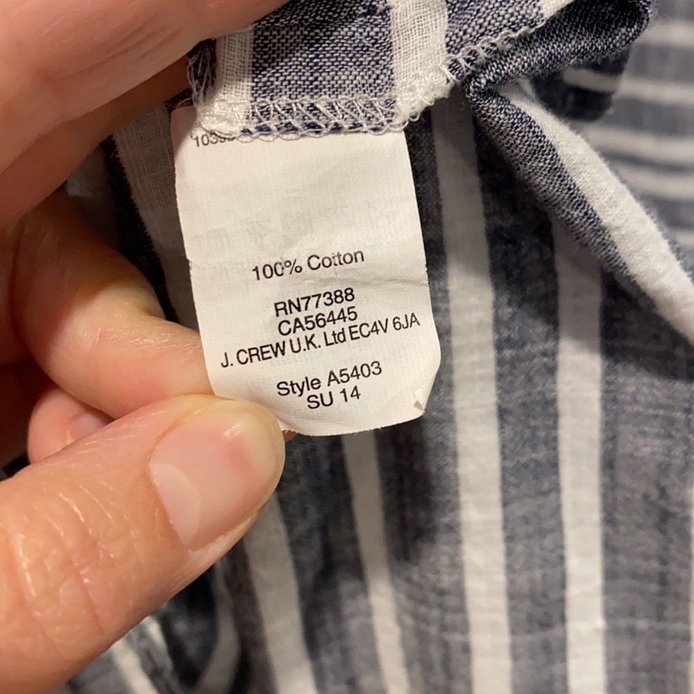 J Crew Striped Oversized 100% Cotton Blouse - Picture 16 of 16